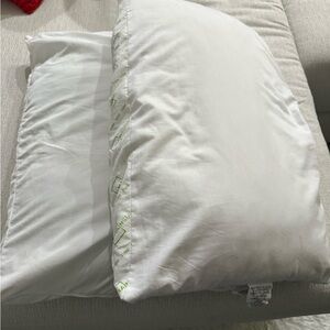 White Pillow with Green Accents
